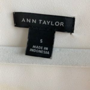 Ann Taylor white blouse with pleated sleeves
